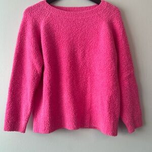 LOFT Bold Pink Crew Neck Sweater